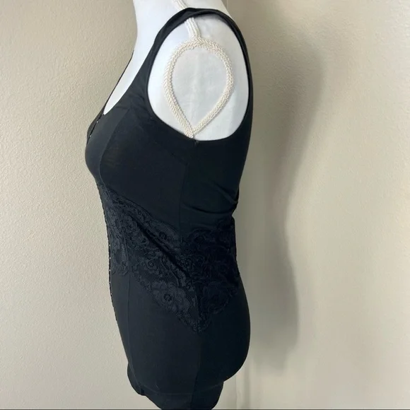 SOLD Free People Women’s Body Shaper Corset Style Black Lace Tank Top - Picture 3 of 16